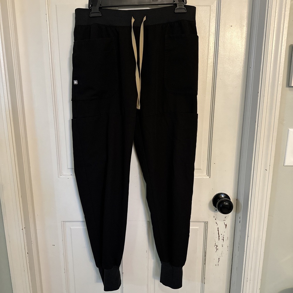 FIGS LIMITED EDITION GOLD DRAWSTRING 7 POCKET JOGGERS SIZE SMALL TECHNICAL